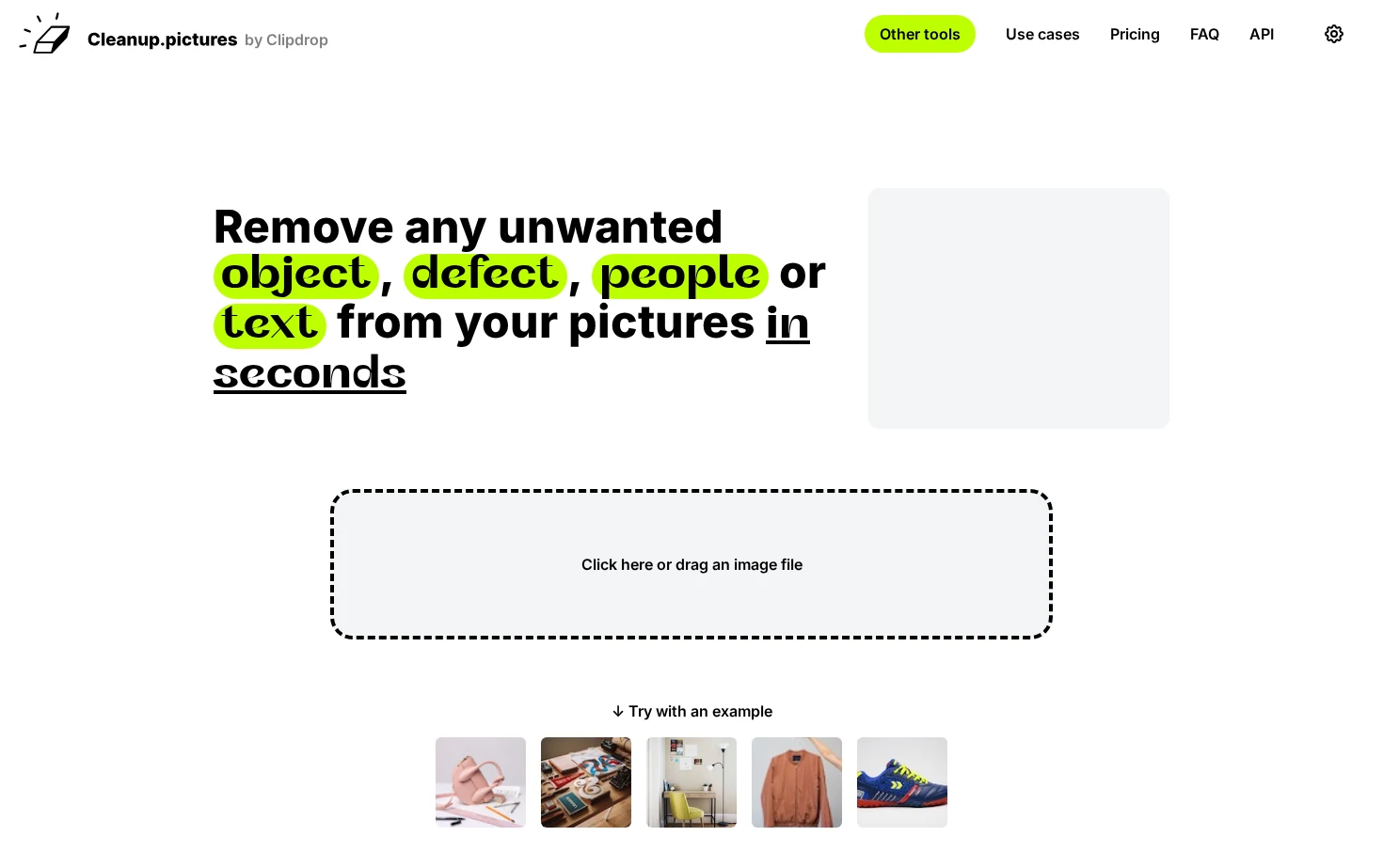 Cleanup.pictures 页面快照